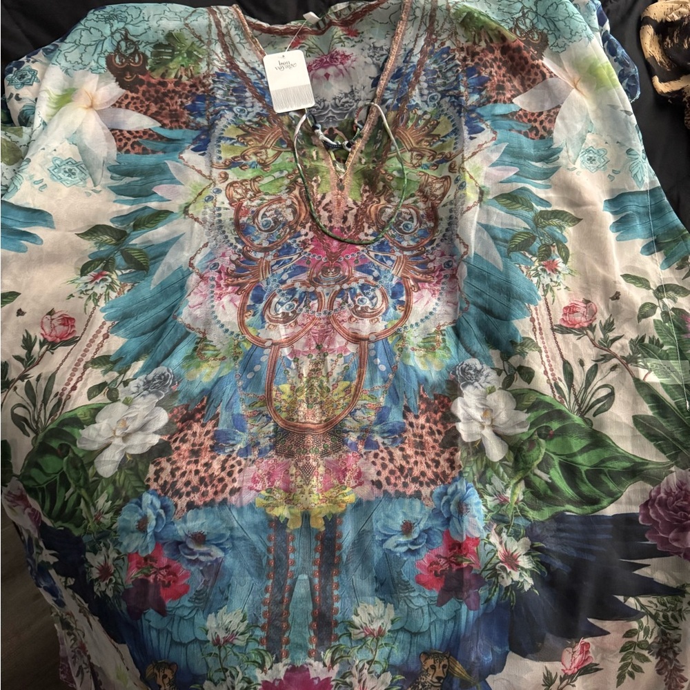 Colorful Floral Women's bathing suit cover up.